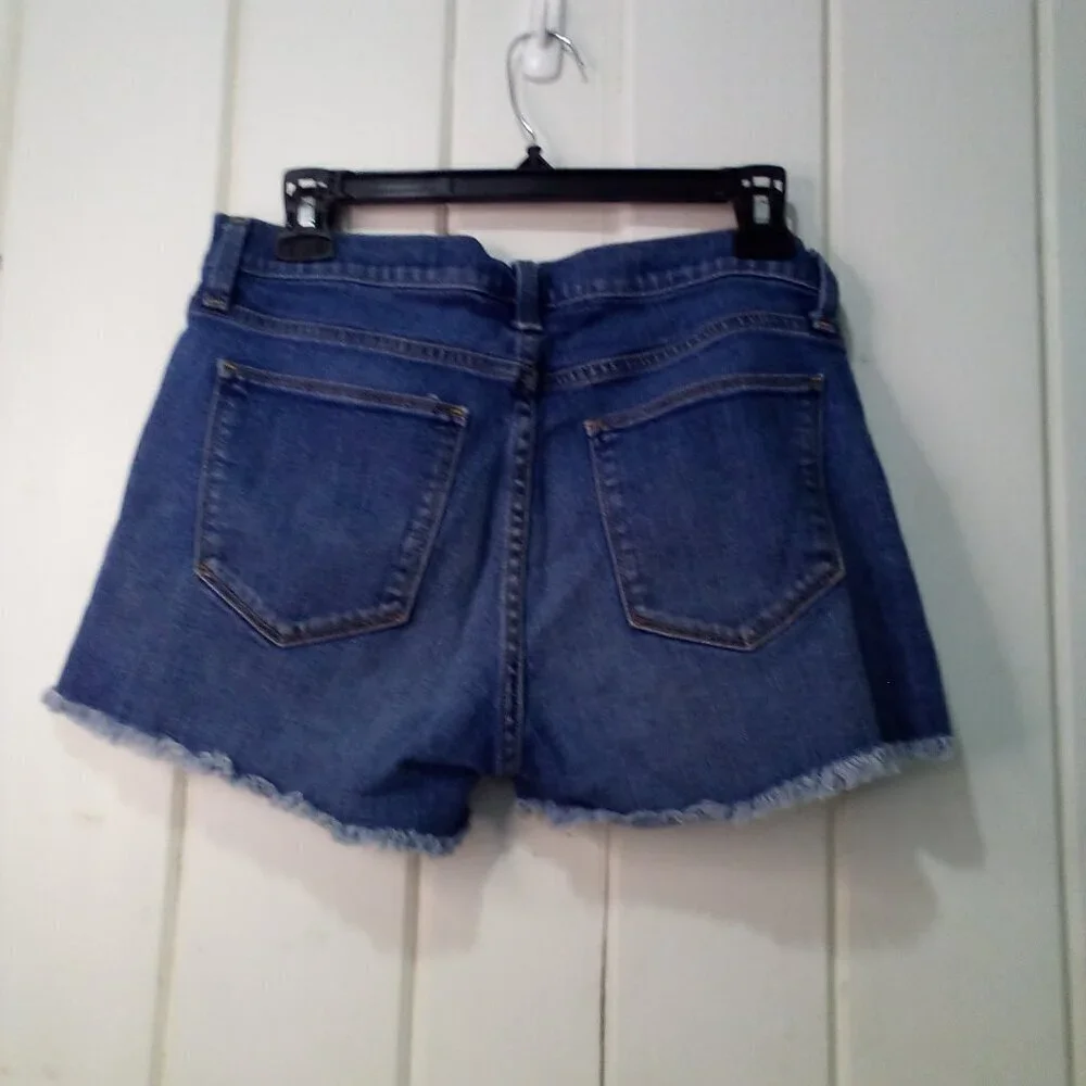 Gap Authentic Summer Short Women 27 Raw Hem Denim Blue